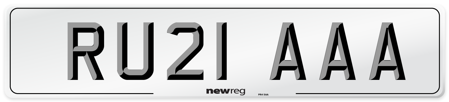RU21 AAA Number Plate from New Reg